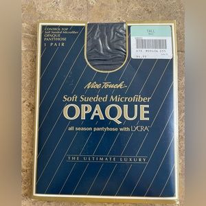 Vtg Nice Touch Shaping Control Top Navy Size Tall Pantyhouse with Lycra‎